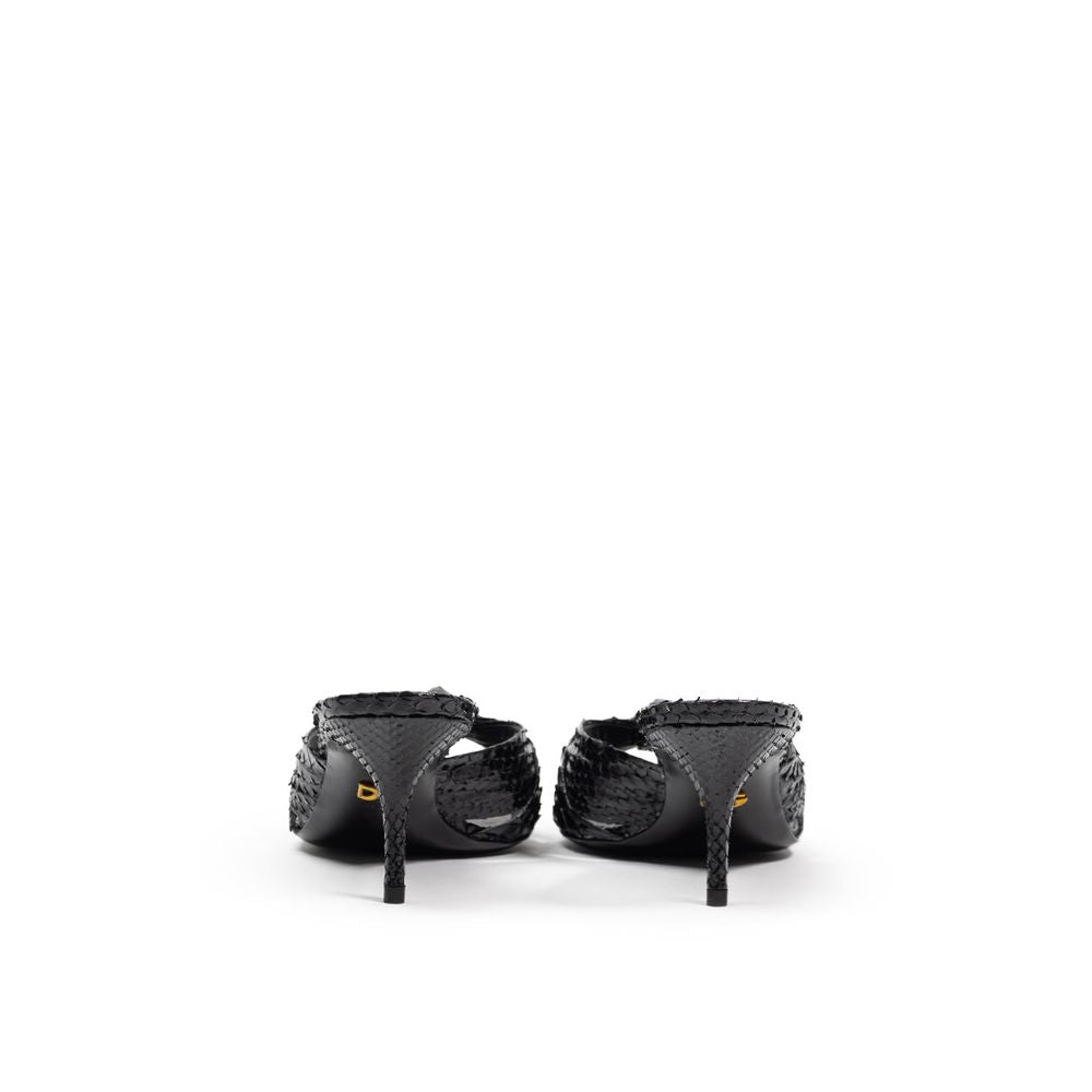 Dolce & Gabbana Black Snake Skin Sandal by Dolce & Gabbana