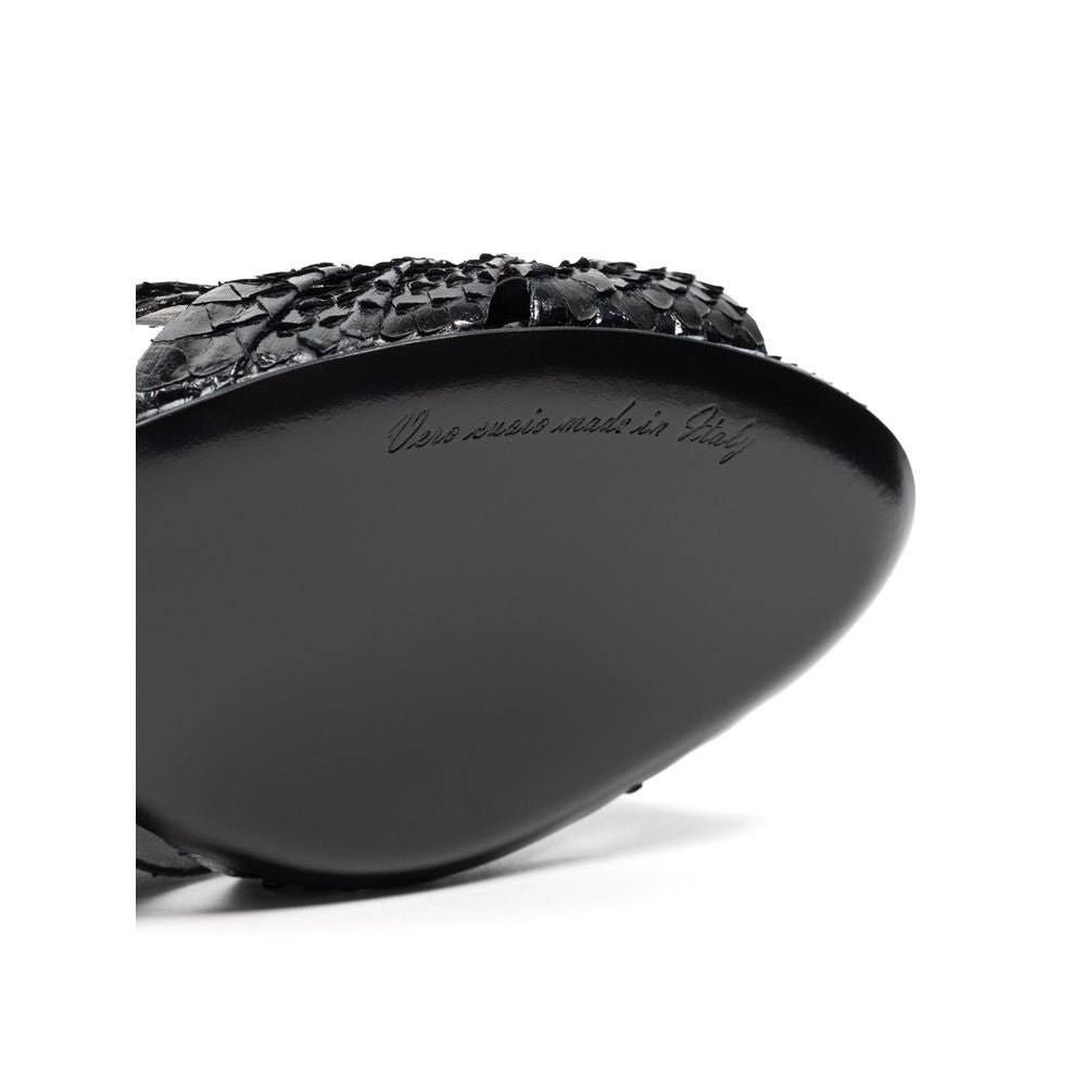 Dolce & Gabbana Black Snake Skin Sandal by Dolce & Gabbana