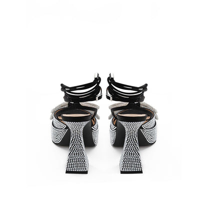 MACH & MACH Chic Black Leather Platforms for Elevated Style by MACH & MACH