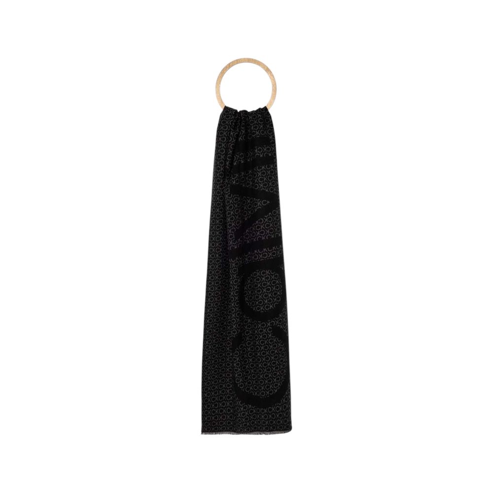Calvin Klein Black Marabou Scarf by Calvin Klein
