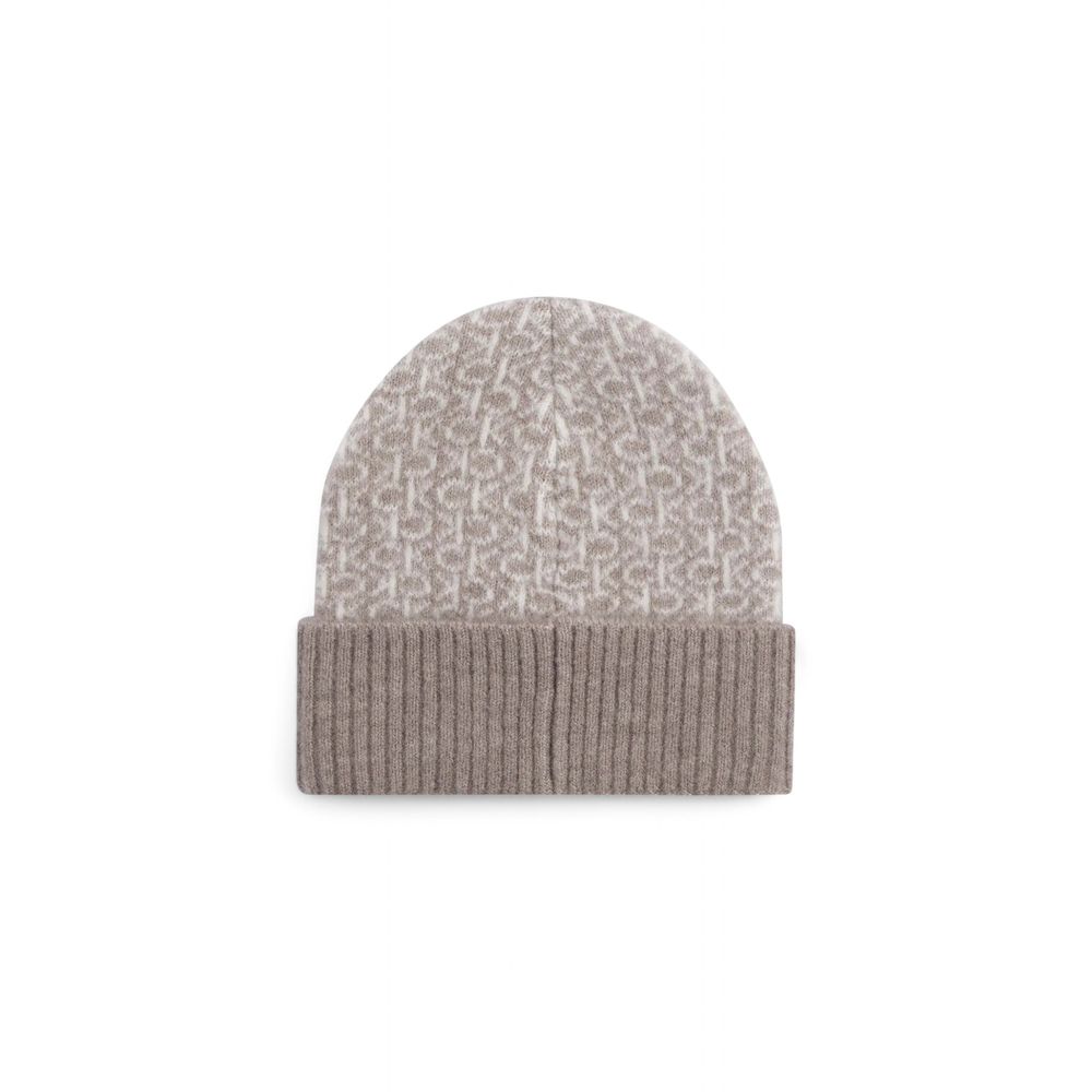 Casquette de baseball en cuir d'alpaga beige Calvin Klein