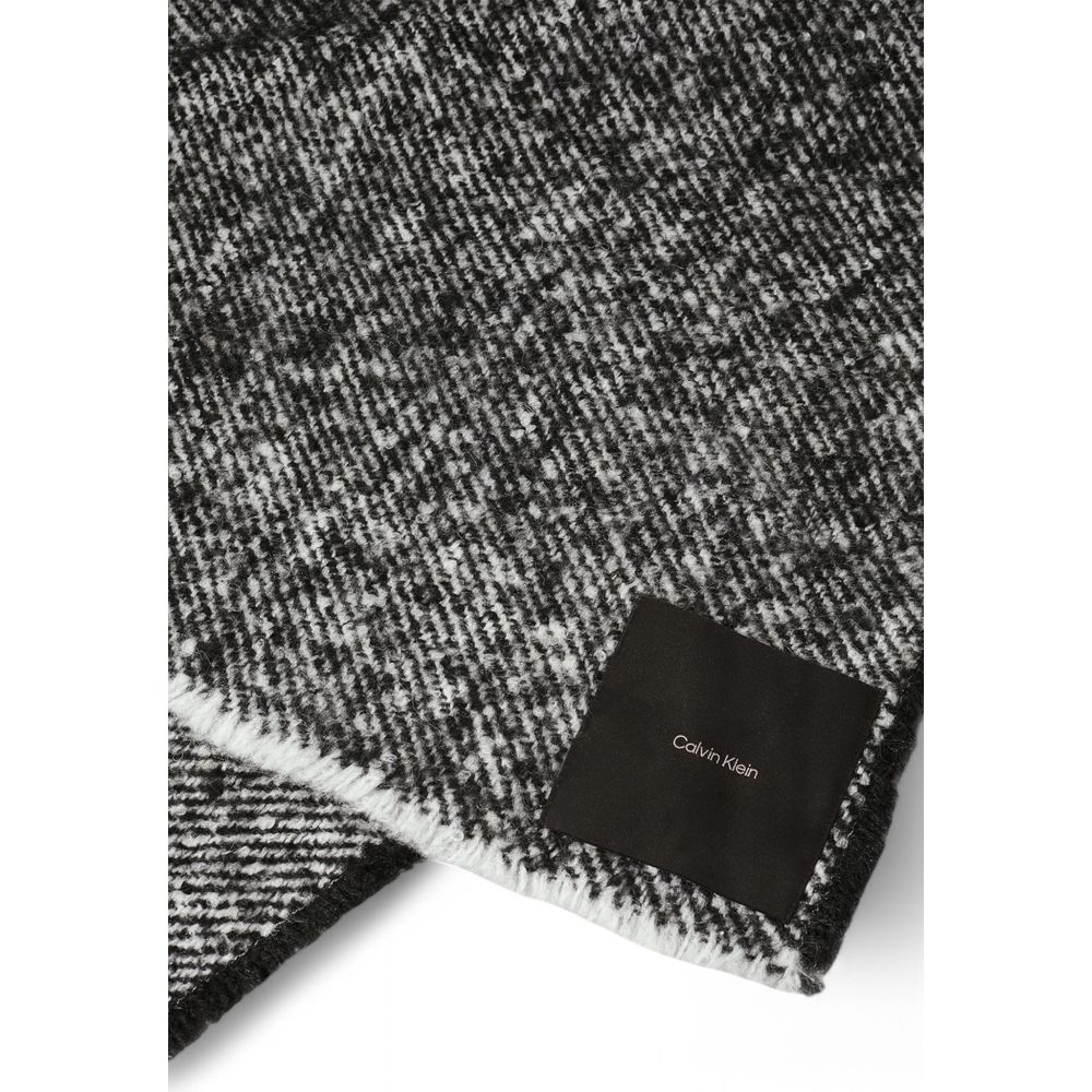 Calvin Klein Black And White Polyester Scarf by Calvin Klein
