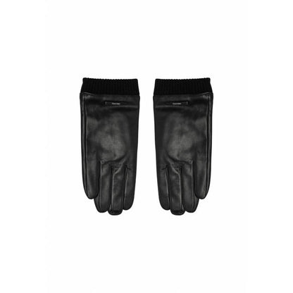 Gants en cuir noir Calvin Klein