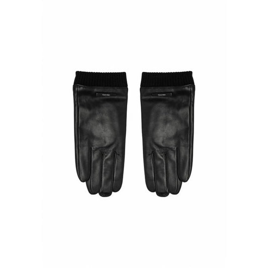 Gants en cuir noir Calvin Klein