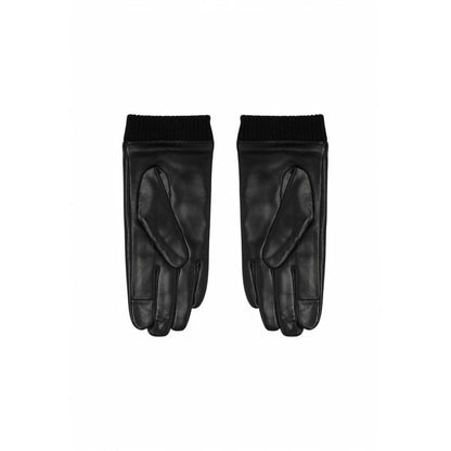 Gants en cuir noir Calvin Klein