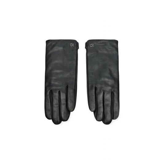 Gants en cuir noir Calvin Klein