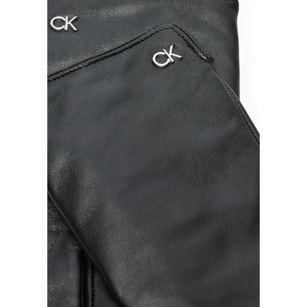 Gants en cuir noir Calvin Klein