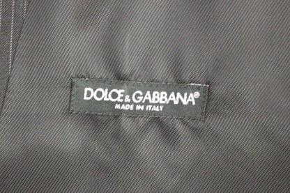 Dolce &amp; Gabbana Gray Striped Wool Single Breasted Cardigan