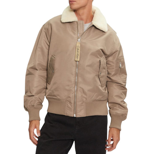 Calvin Klein Jeans Beige Recycled Polyamide Jackets &amp; Coat