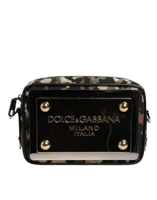 Sac bandoulière Dolce &amp; Gabbana en jacquard léopard multicolore avec logo DG