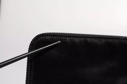 Dolce &amp; Gabbana Black Nylon Logo Plaque Keyring Pouch Clutch Bag