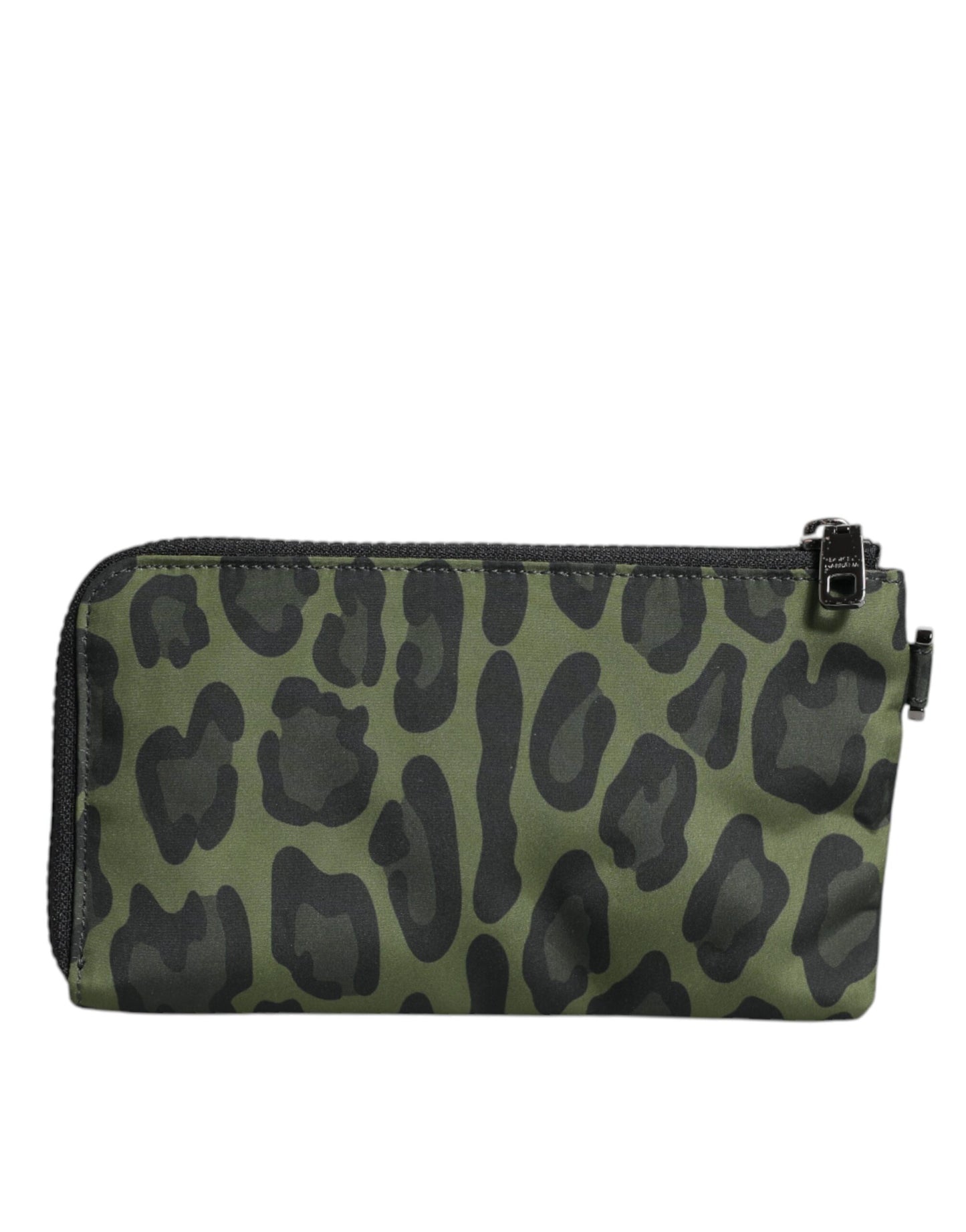Dolce &amp; Gabbana Green Leopard Leather Logo Plaque Multifunctional Kit Bag
