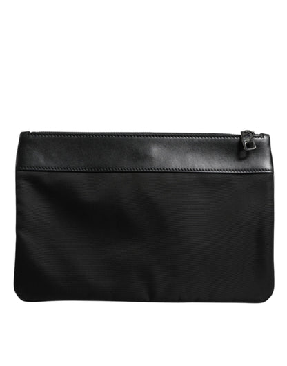 Sac pochette pour homme Dolce &amp; Gabbana à logo jacquard léopard multicolore
