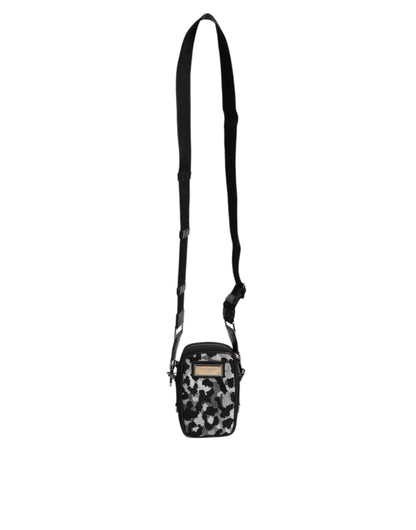 Sac bandoulière Dolce &amp; Gabbana à plaque logo en jacquard camouflage multicolore