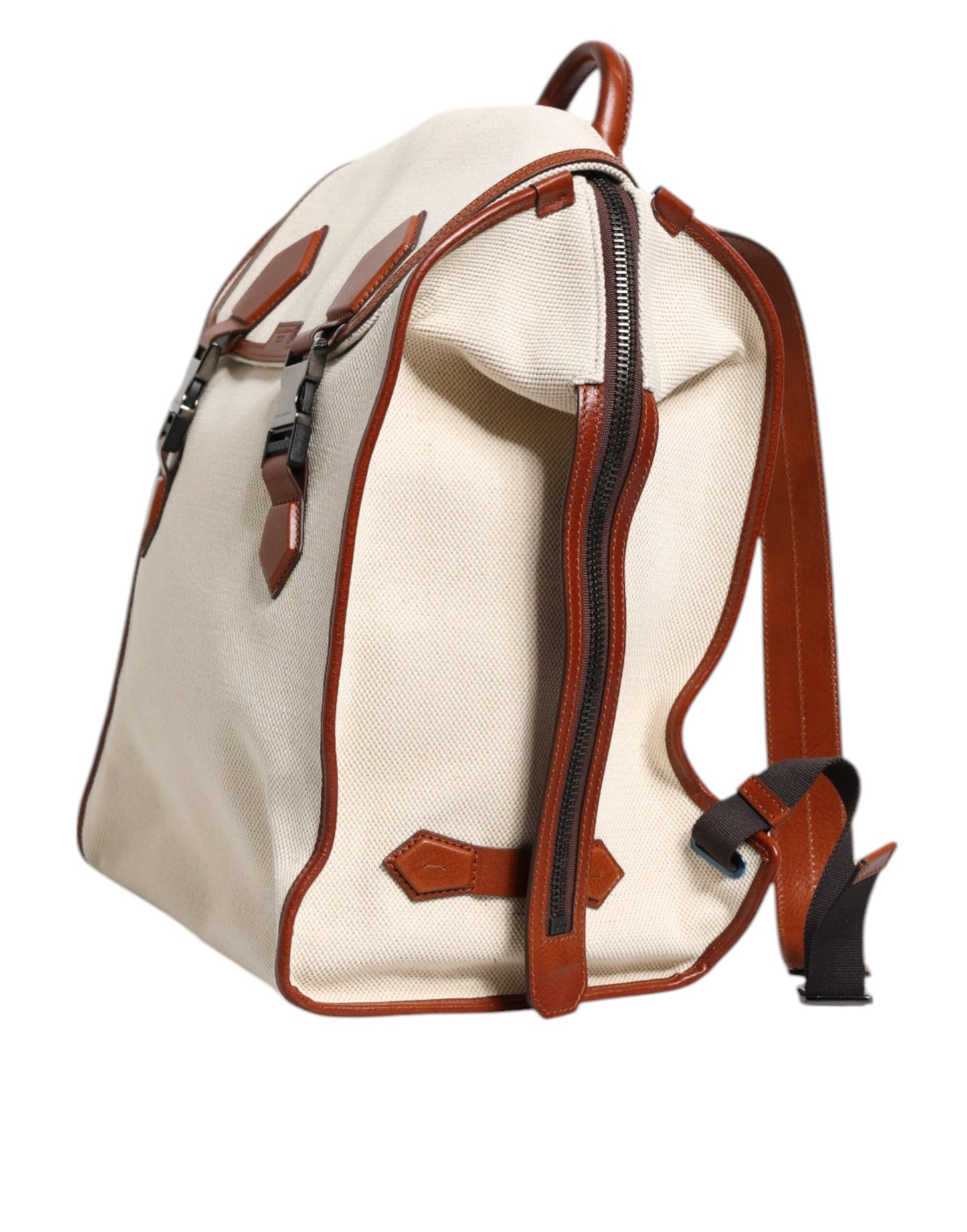 Sac à dos de voyage Dolce &amp; Gabbana en toile beige et marron pour homme