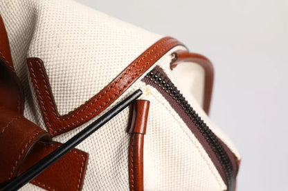 Sac à dos de voyage Dolce &amp; Gabbana en toile beige et marron pour homme