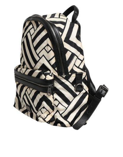 Sac à dos de voyage Dolce &amp; Gabbana en cuir et nylon noir et blanc