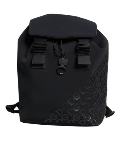 Sac à dos d'école Dolce &amp; Gabbana en néoprène noir et nylon avec logo DG