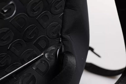 Sac à dos d'école Dolce &amp; Gabbana en néoprène noir et nylon avec logo DG
