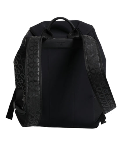 Sac à dos d'école Dolce &amp; Gabbana en néoprène noir et nylon avec logo DG