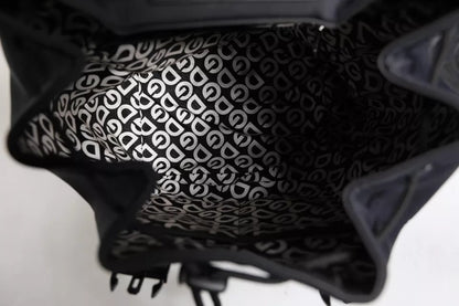 Sac à dos d'école Dolce &amp; Gabbana en néoprène noir et nylon avec logo DG