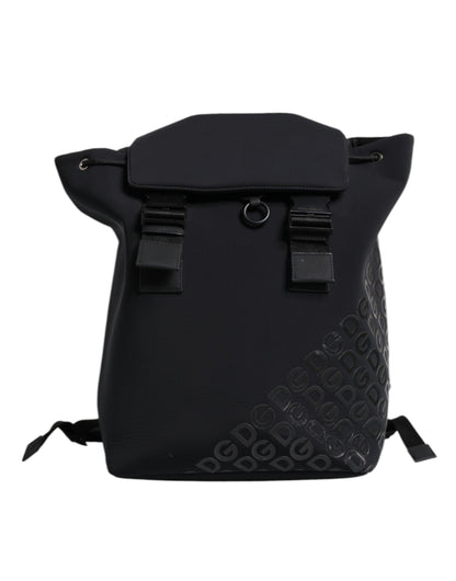 Sac à dos d'école Dolce &amp; Gabbana en néoprène noir et nylon avec logo DG