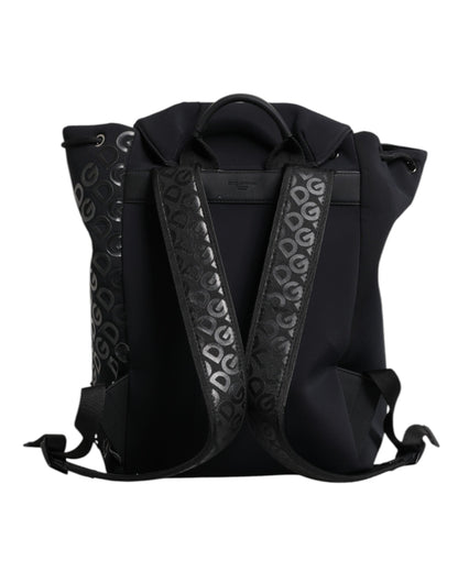 Sac à dos d'école Dolce &amp; Gabbana en néoprène noir et nylon avec logo DG
