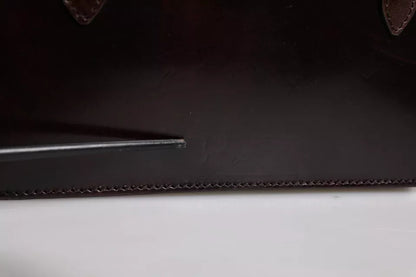 Mini sac bandoulière Dolce &amp; Gabbana en cuir marron avec plaque logo