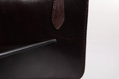 Mini sac bandoulière Dolce &amp; Gabbana en cuir marron avec plaque logo