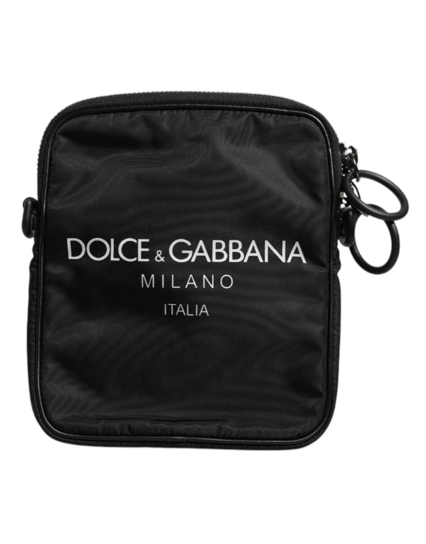 Dolce & Gabbana Black Logo Print Scuba Crossbody Shoulder Bag by Dolce & Gabbana