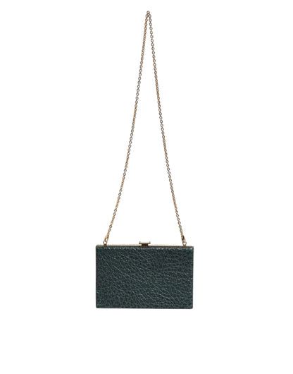 Sac à bandoulière de soirée en cuir noir Dolce &amp; Gabbana