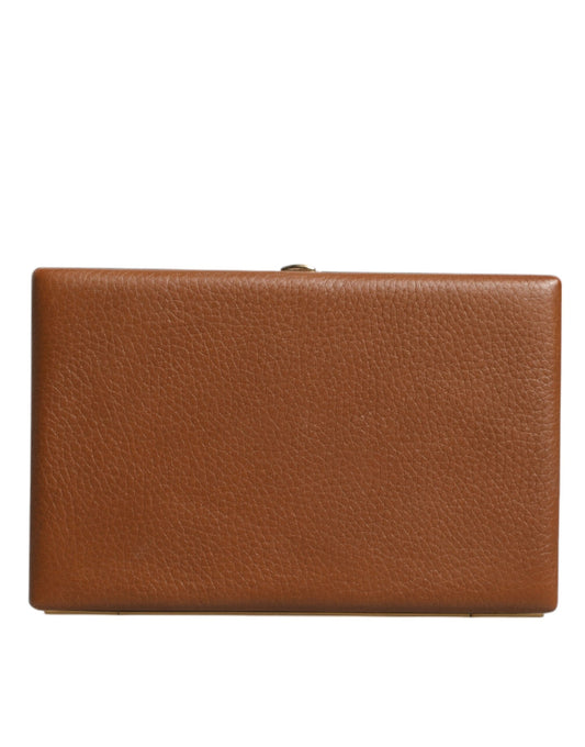 Sac à bandoulière de soirée en cuir marron Dolce &amp; Gabbana
