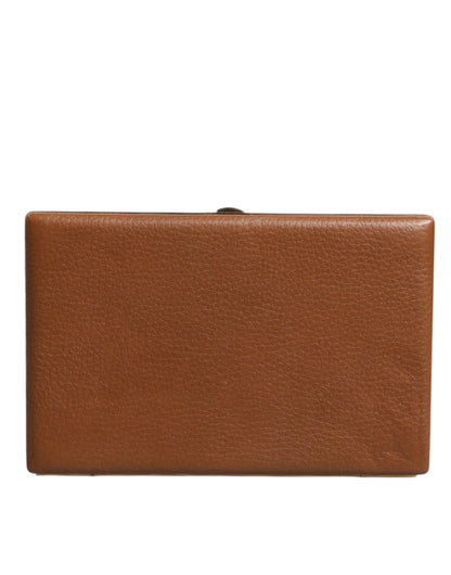Sac à bandoulière de soirée en cuir marron Dolce &amp; Gabbana