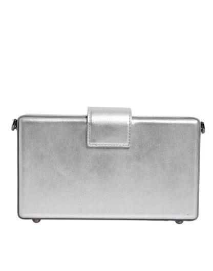 Sac à bandoulière en cuir Dolce &amp; Gabbana DG BOX argent métallisé