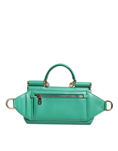 Dolce &amp; Gabbana Emerald Green CalfskinLeather DG Logo Shoulder Bag
