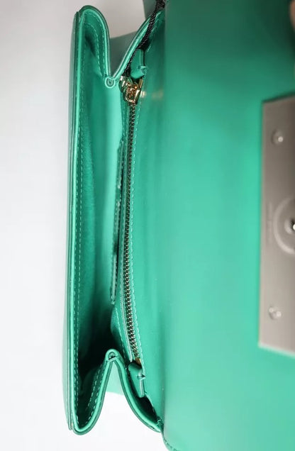 Dolce &amp; Gabbana Emerald Green CalfskinLeather DG Logo Shoulder Bag