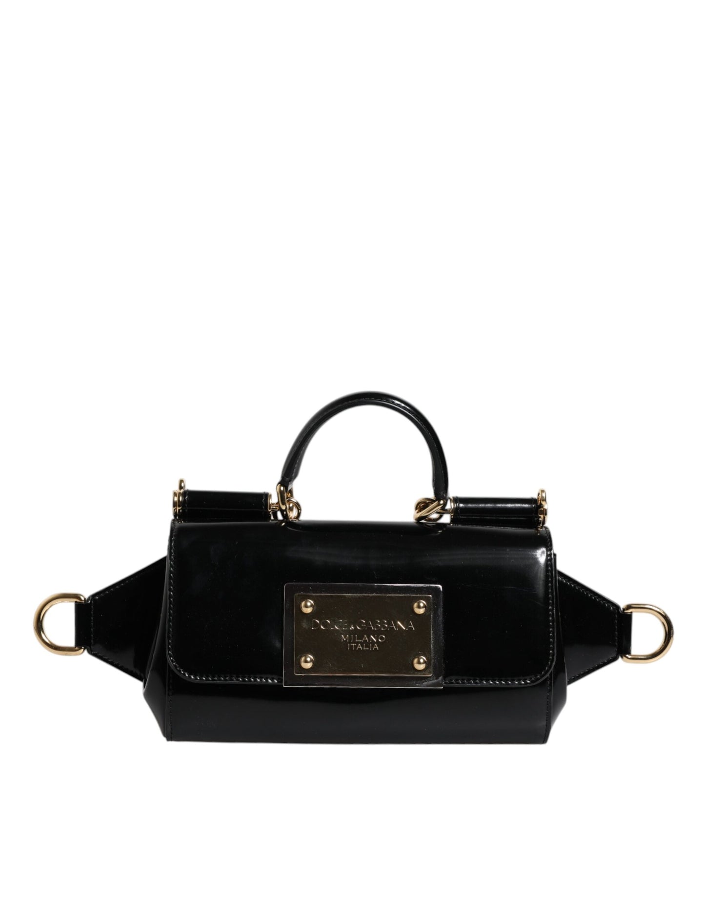 Dolce &amp; Gabbana Black Calfskin Leather DG Logo Shoulder Bag