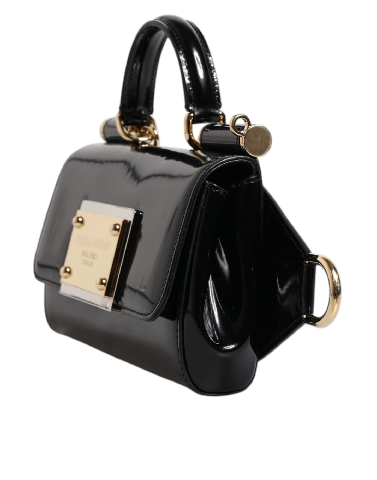 Dolce &amp; Gabbana Black Calfskin Leather DG Logo Shoulder Bag