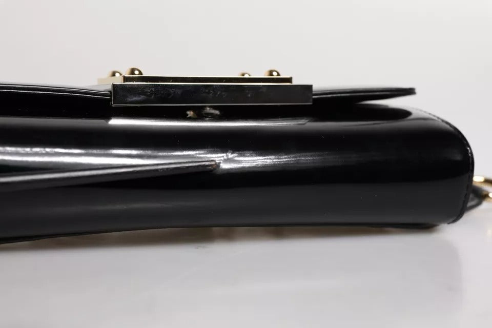 Dolce &amp; Gabbana Black Calfskin Leather DG Logo Shoulder Bag