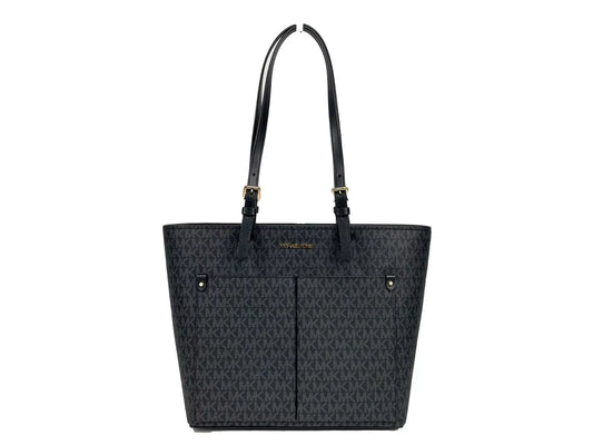 Sac fourre-tout Jet Set noir moyen à double poche Michael Kors
