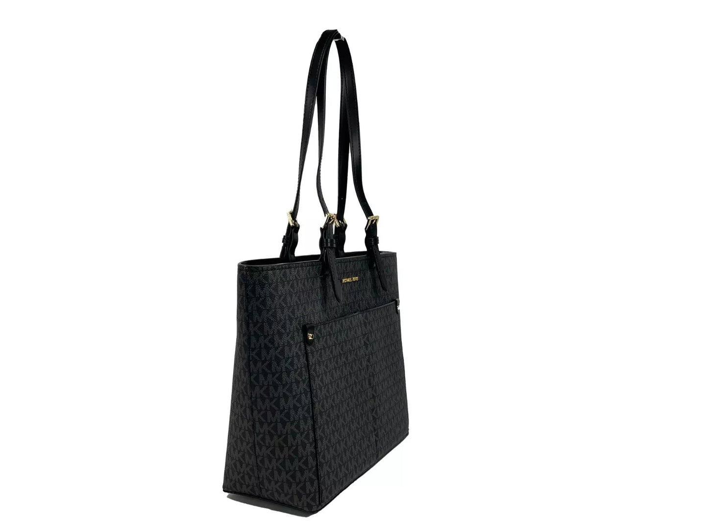 Sac fourre-tout Jet Set noir moyen à double poche Michael Kors