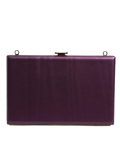 Sac à bandoulière de soirée en cuir violet Dolce &amp; Gabbana