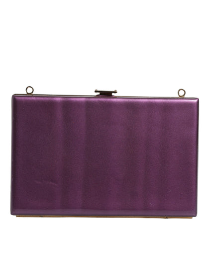 Sac à bandoulière de soirée en cuir violet Dolce &amp; Gabbana
