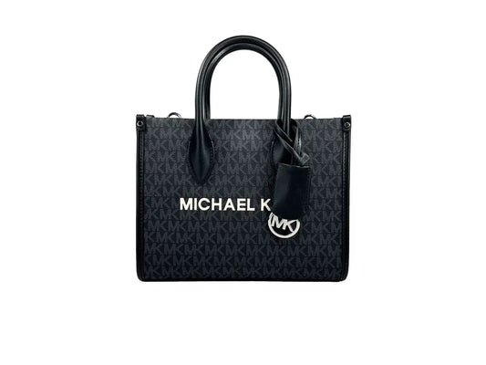 Petit sac fourre-tout zippé Michael Kors Mirella Signature noir