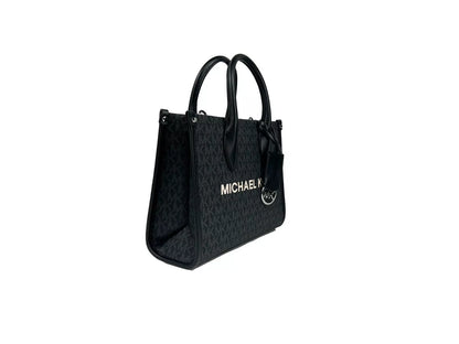 Petit sac fourre-tout zippé Michael Kors Mirella Signature noir