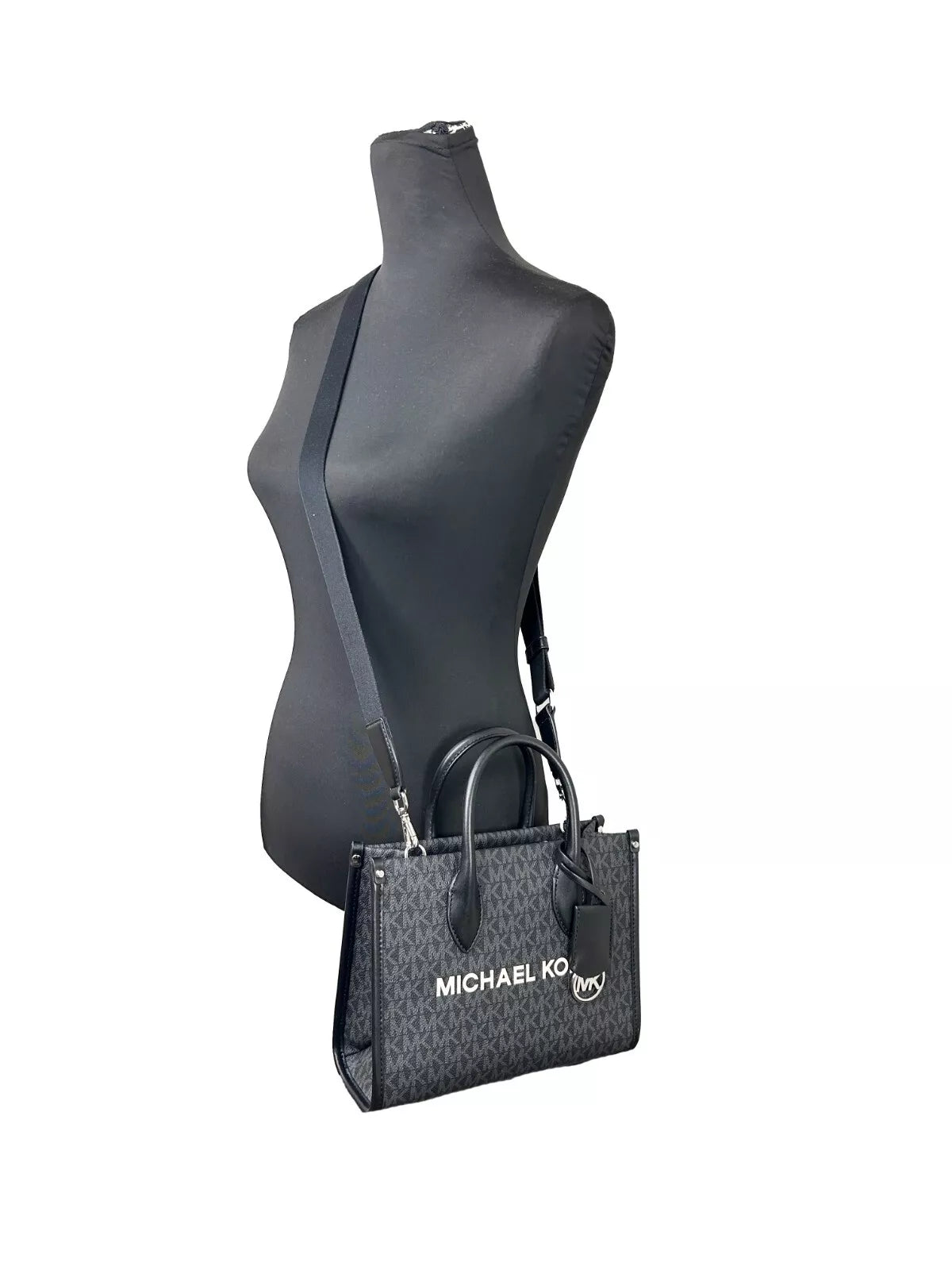 Petit sac fourre-tout zippé Michael Kors Mirella Signature noir