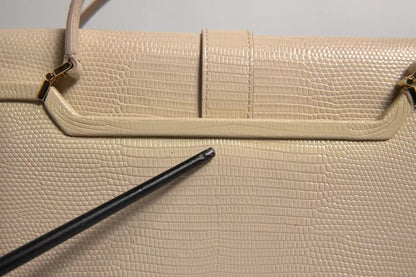 Dolce &amp; Gabbana Beige Leather Ingrid Top Handle Shoulder Bag