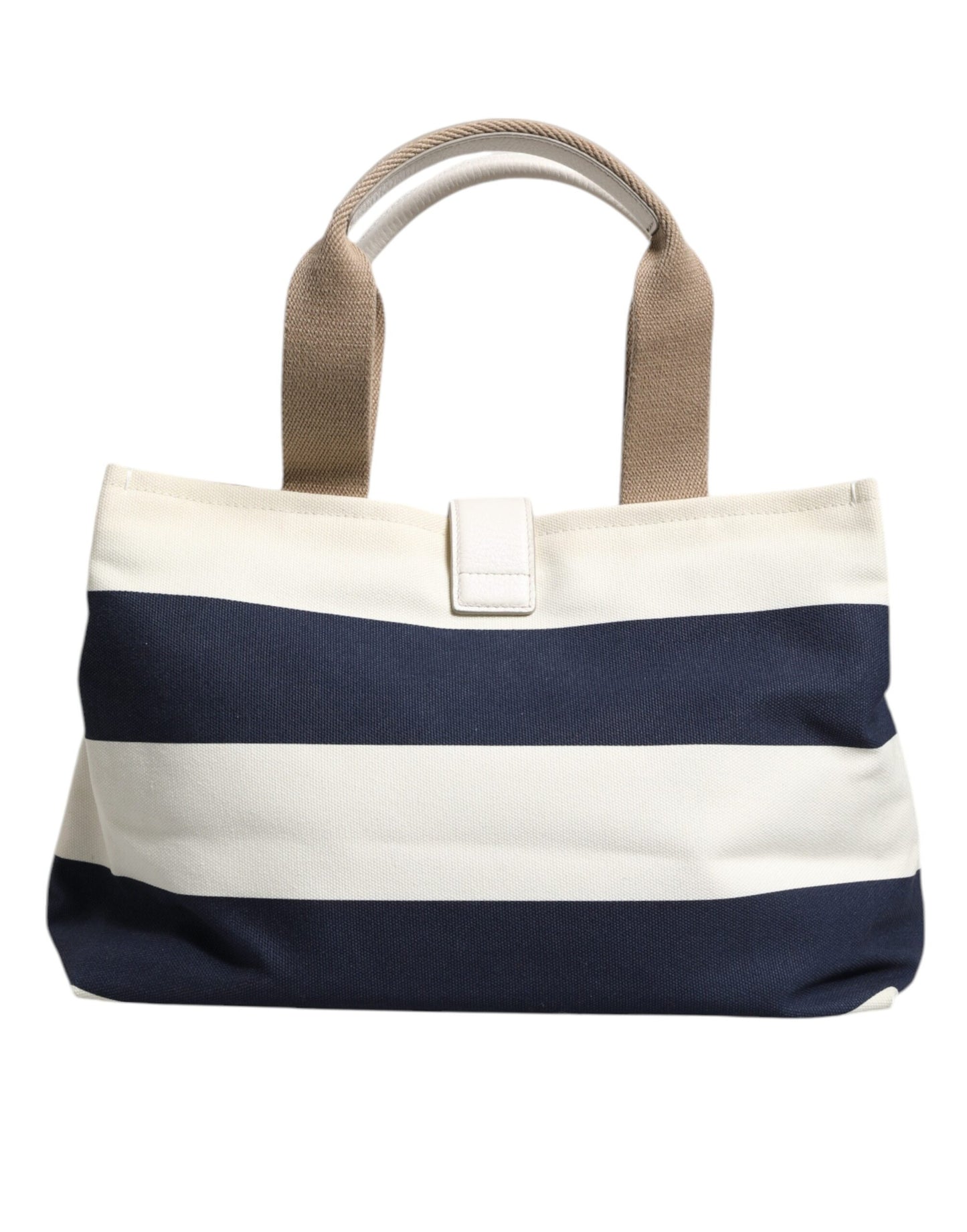 Sac fourre-tout à poignée supérieure en toile rayée blanc bleu marine Dolce &amp; Gabbana