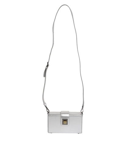 Dolce & Gabbana Metallic Silver DG BOX Leather Shoulder Strap Bag - from Dolce & Gabbana