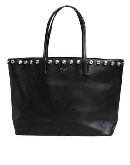 Sac cabas Dolce &amp; Gabbana en cuir noir avec cristaux pour femme